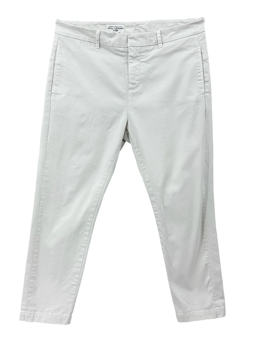 NILI LOTAN Pants Cropped Chino Cotton Tapered Leg